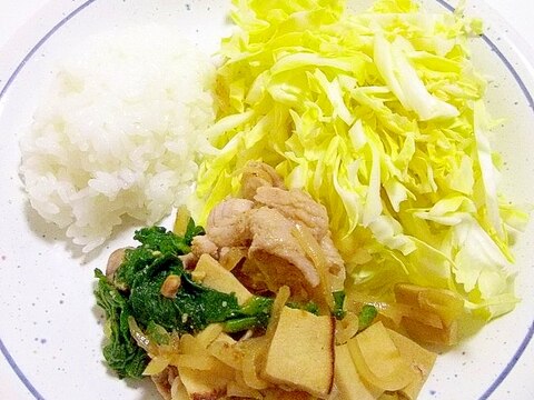 豚とほうれん草の甘辛炒めダイエットワンプレート